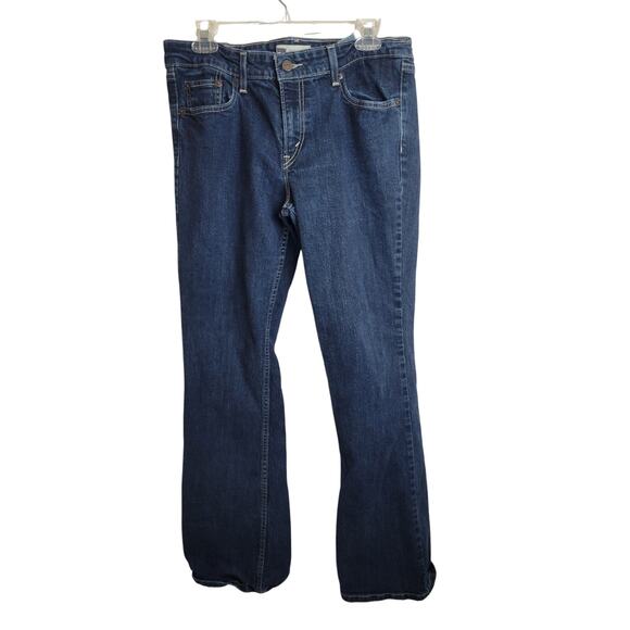 Levi's 518 Superlow Blue Denim Mid Rise Bootcut Jeans Women's Size 13M 31x32 - Picture 1 of 11